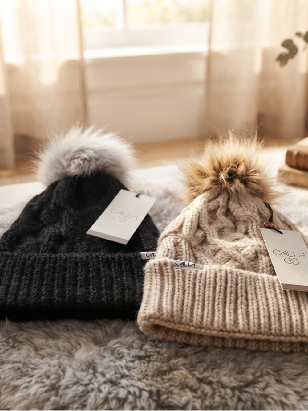 Calia Knit Pom Beanies